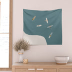 Surfers Surfing at the Sea Wall Tapestry Gallery Image 2