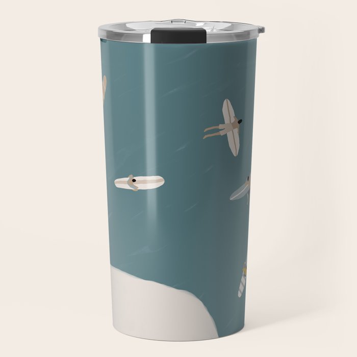 Surfers Surfing at the Sea Travel Mug Gallery Image 1