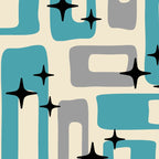 Mid Century Modern Decoration Kitsch 223 Blue and Gray Coffee Mug Gallery Image 2