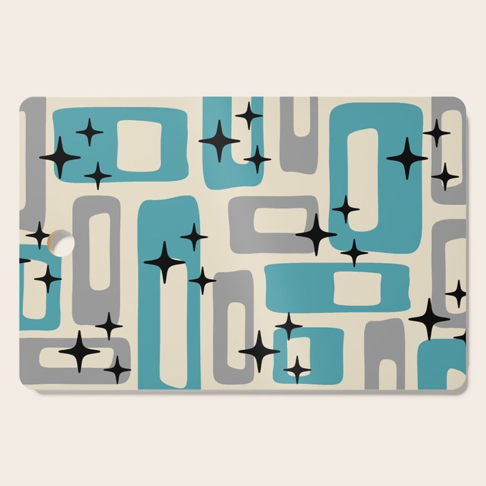 Mid Century Modern Decoration Kitsch 223 Blue and Gray Cutting Board Gallery Image 1