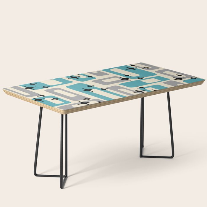 Mid Century Modern Decoration Kitsch 223 Blue and Gray Coffee Table Gallery Image 1