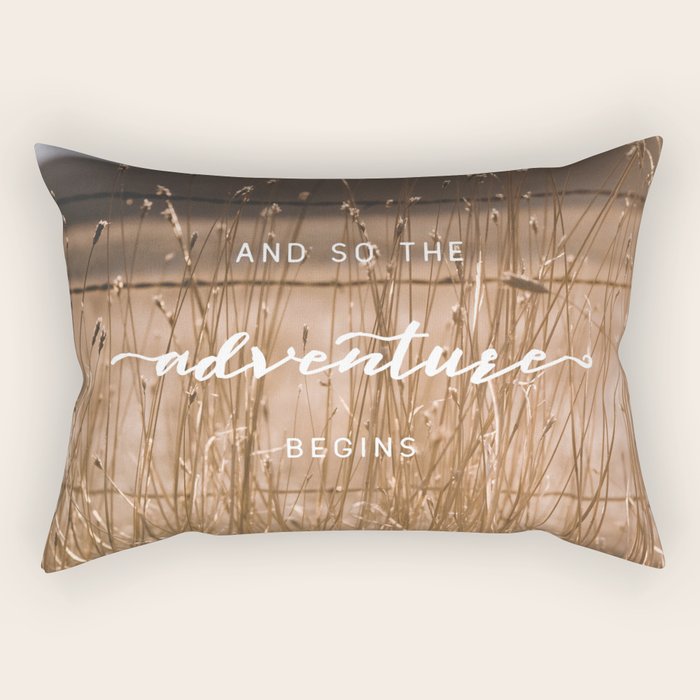 And So The Adventure Begins - Rustic Western Rectangular Pillow Gallery Image 1
