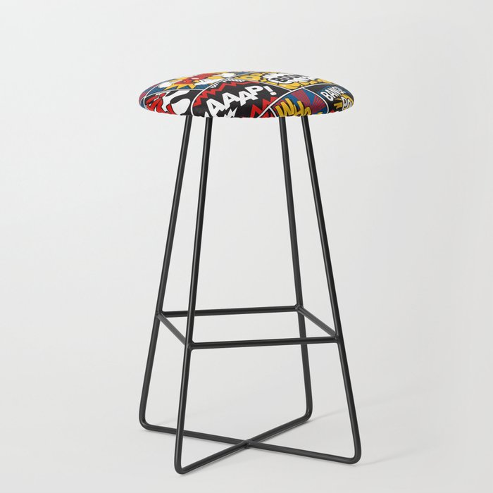 Modern Comic Book Superhero Pattern Color Colour Cartoon Lichtenstein Pop Art Stool Gallery Image 1