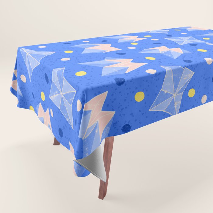 Origami Fortune Teller in Sky Blue & Peach Tablecloth Gallery Image 1