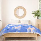 Origami Fortune Teller in Sky Blue & Peach Duvet Cover Gallery Image 3