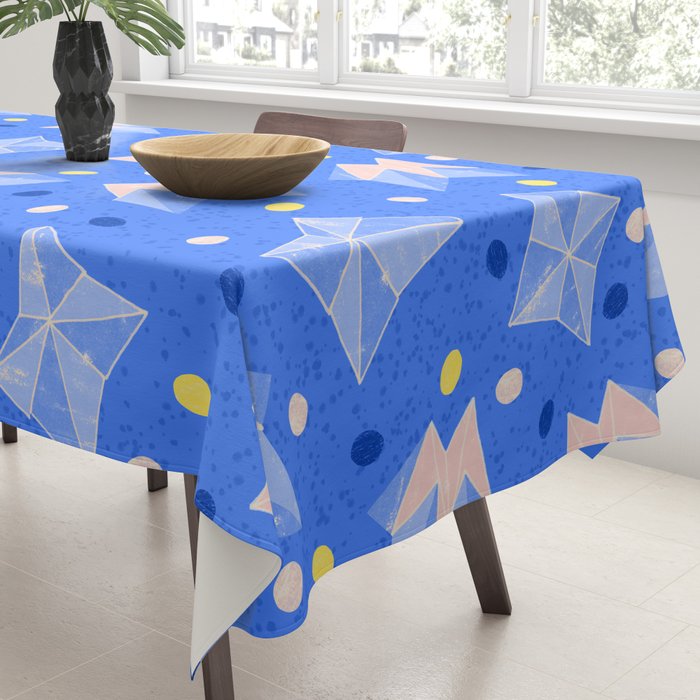 Origami Fortune Teller in Sky Blue & Peach Tablecloth Gallery Image 3