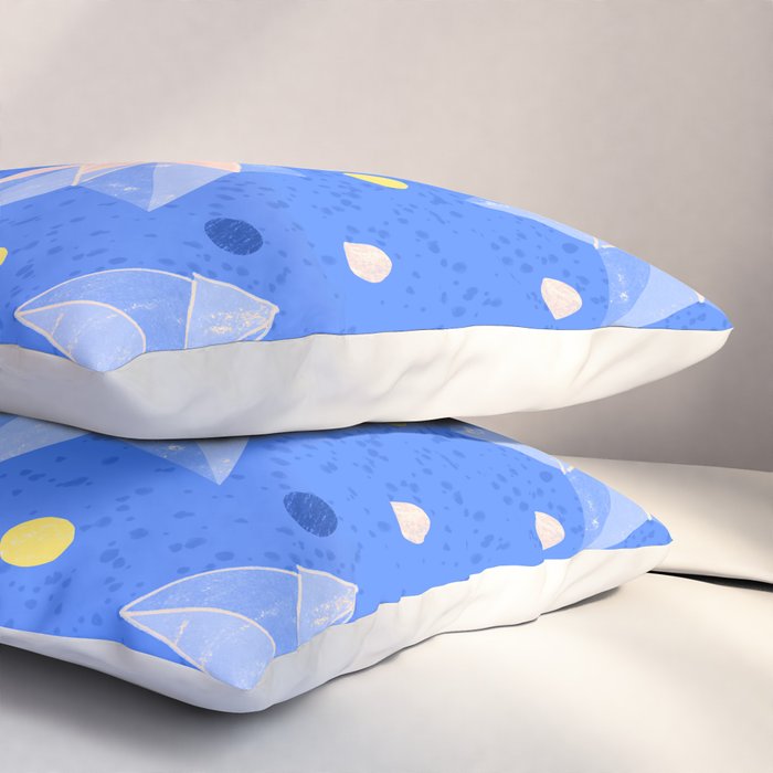 Origami Fortune Teller in Sky Blue & Peach Pillow Sham Gallery Image 3