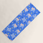 Origami Fortune Teller in Sky Blue & Peach Yoga Mat Gallery Image 1