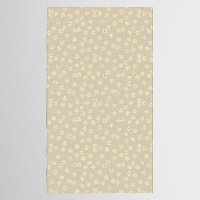 Tiny Flowers / Beige & Lime Tablecloth Gallery Image 2