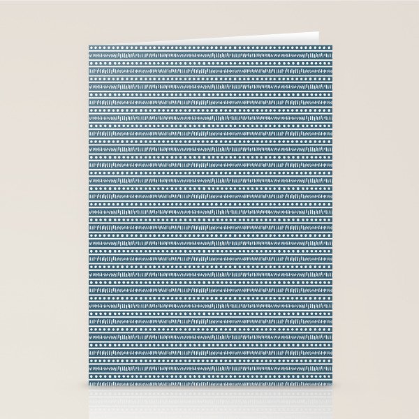 Modern Boho Mudcloth . Ocean Blue Stationery Card Gallery Image 1