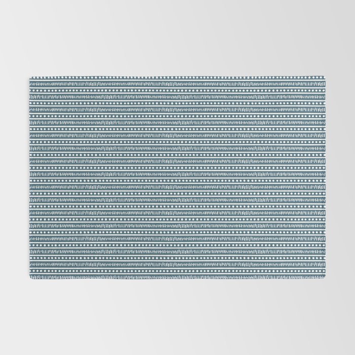 Modern Boho Mudcloth . Ocean Blue Rug Gallery Image 2