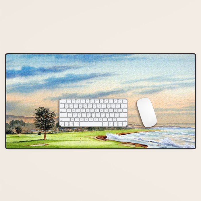 Pebble Beach Golf Course 18th Hole Desk Mat Gallery Image 1