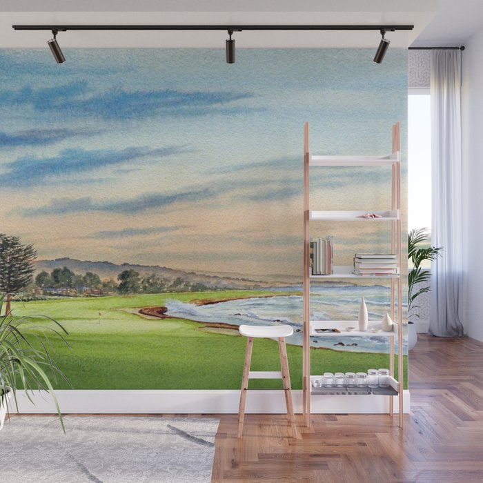 Pebble Beach Golf Course 18th Hole Wall Mural Gallery Image 1