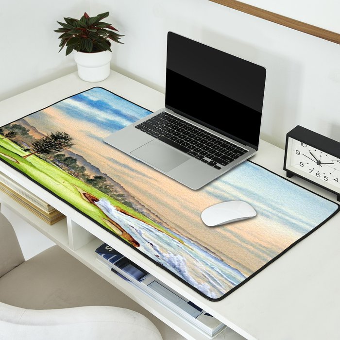 Pebble Beach Golf Course 18th Hole Desk Mat Gallery Image 2