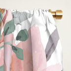 Watercolor, Blush Pink and Peach, Floral Prints Window Curtain Gallery Image 2