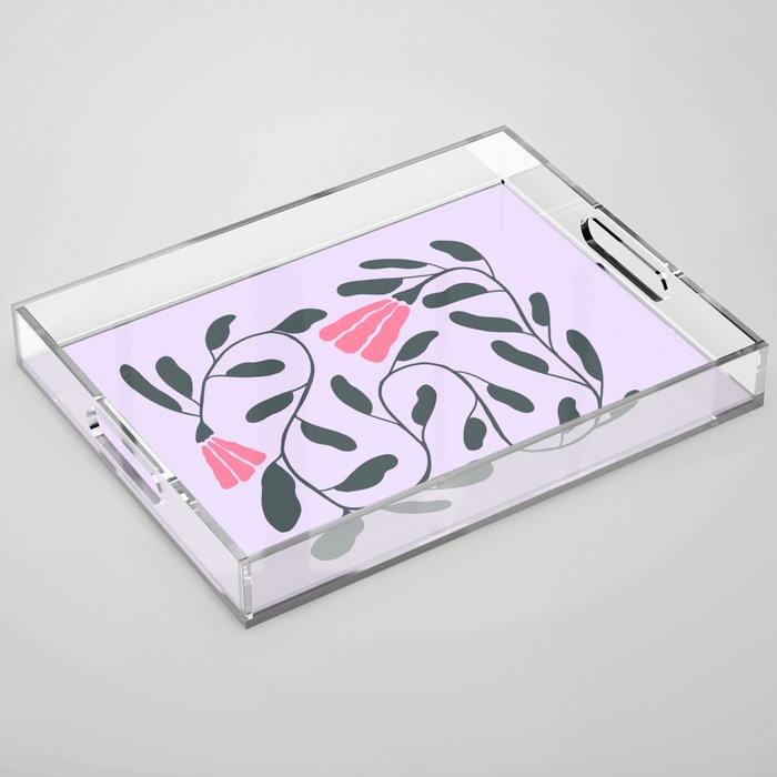 Abstract Tulips and Foliage  Acrylic Tray Gallery Image 1