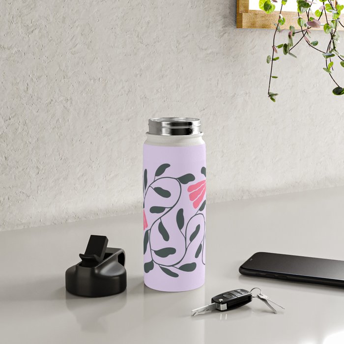 Abstract Tulips and Foliage  Water Bottle Gallery Image 4