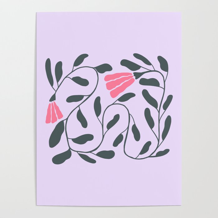 Abstract Tulips and Foliage  Poster Gallery Image 1