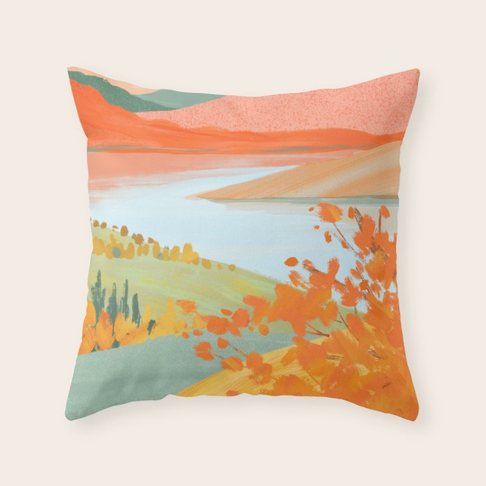 Autumn Riverside Throw Pillow Gallery Image 6