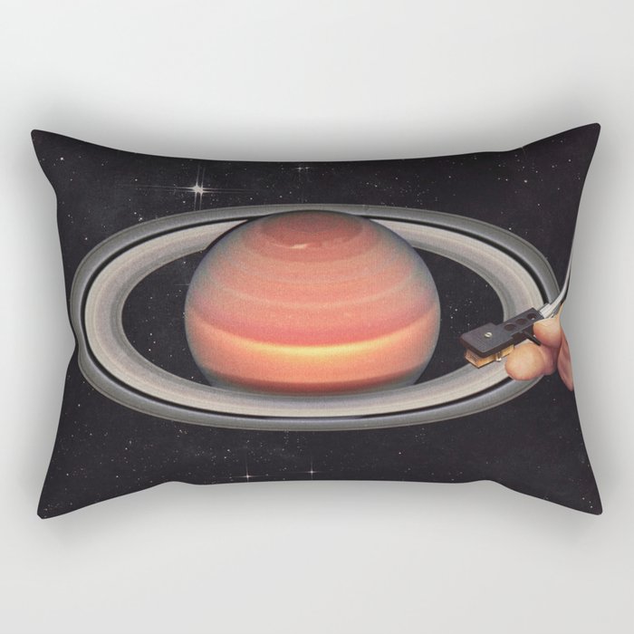 Galactic DJ - Vinyl Saturn Turntable Rectangular Pillow Gallery Image 2