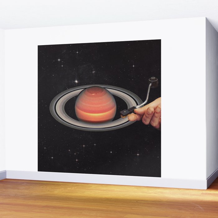 Galactic DJ - Vinyl Saturn Turntable Wall Mural Gallery Image 2