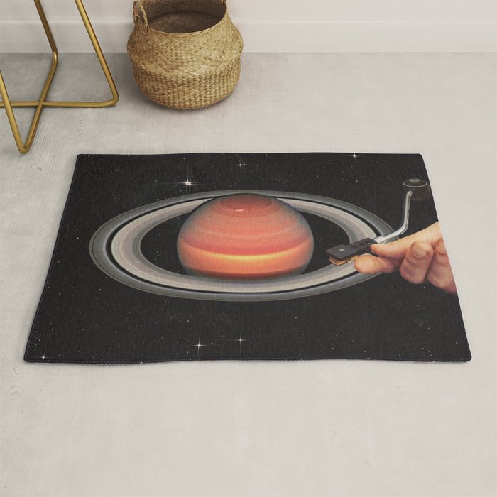 Galactic DJ - Vinyl Saturn Turntable Rug Gallery Image 1