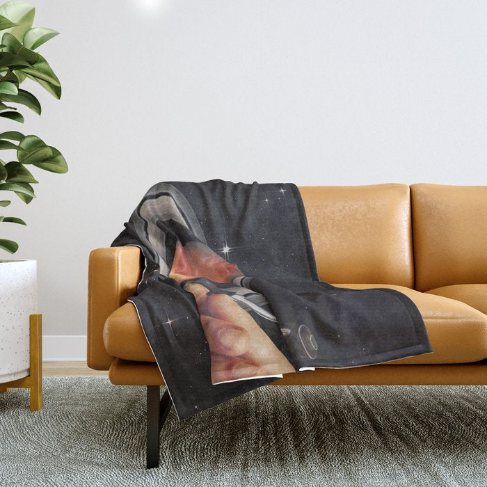 Galactic DJ - Vinyl Saturn Turntable Throw Blanket Gallery Image 1