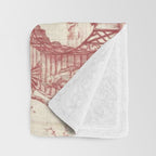 Antique 18th Century Chinoiserie Pagoda Toile de Jouy Throw Blanket Gallery Image 3