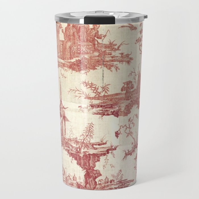 Antique 18th Century Chinoiserie Pagoda Toile de Jouy Travel Mug Gallery Image 1