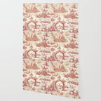 Antique 18th Century Chinoiserie Pagoda Toile de Jouy Wallpaper Gallery Image 2