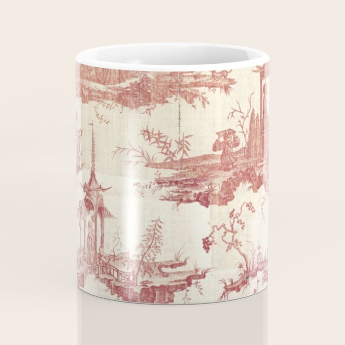 Antique 18th Century Chinoiserie Pagoda Toile de Jouy Coffee Mug Gallery Image 4