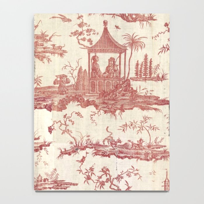 Antique 18th Century Chinoiserie Pagoda Toile de Jouy Notebook Gallery Image 4