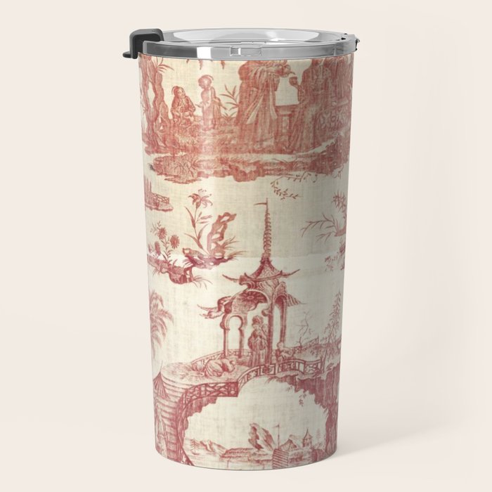 Antique 18th Century Chinoiserie Pagoda Toile de Jouy Travel Mug Gallery Image 3