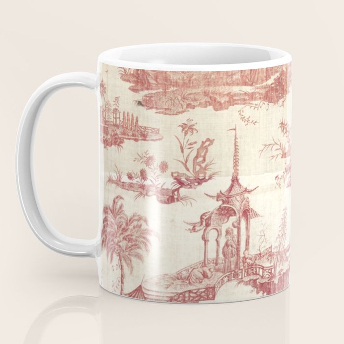 Antique 18th Century Chinoiserie Pagoda Toile de Jouy Coffee Mug Gallery Image 3