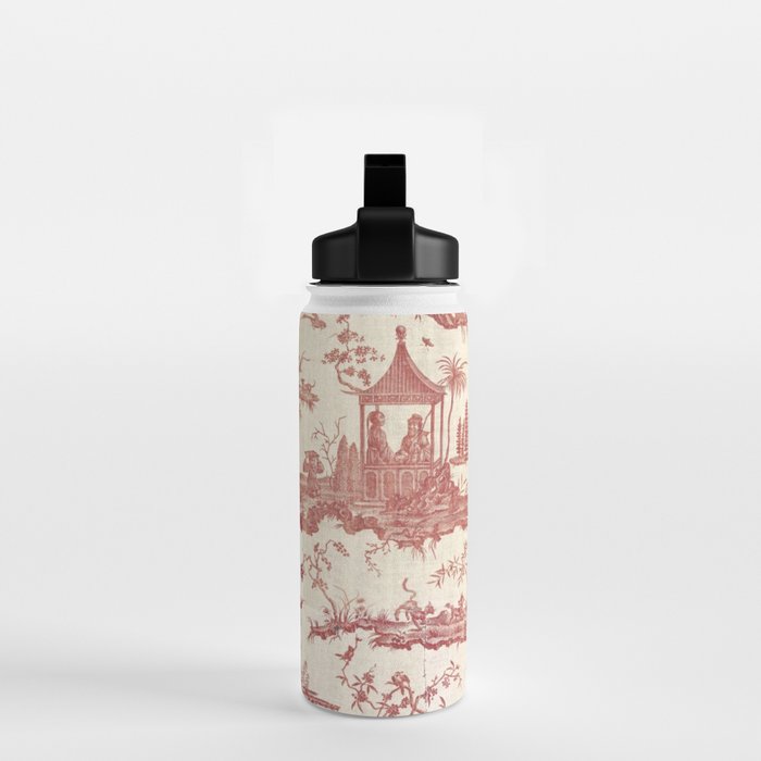 Antique 18th Century Chinoiserie Pagoda Toile de Jouy Water Bottle Gallery Image 2