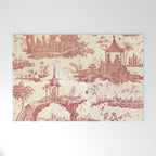Antique 18th Century Chinoiserie Pagoda Toile de Jouy Welcome Mat Gallery Image 1