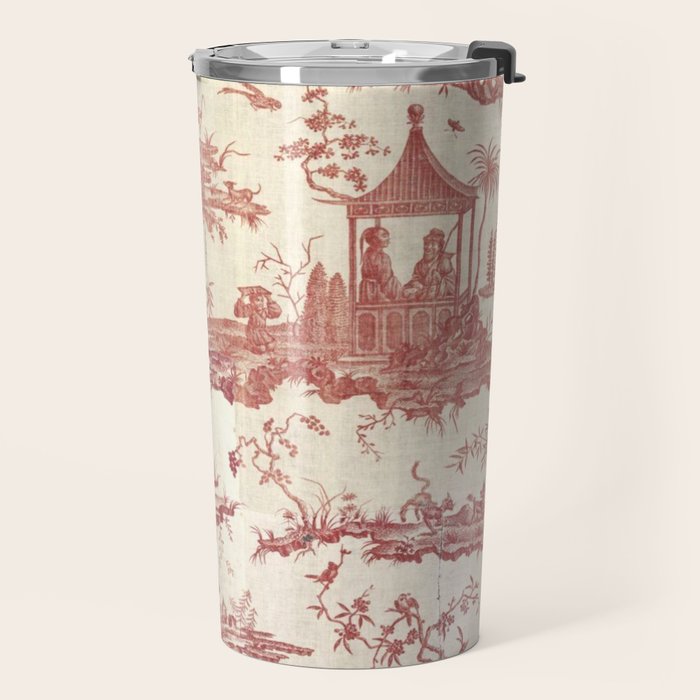Antique 18th Century Chinoiserie Pagoda Toile de Jouy Travel Mug Gallery Image 2