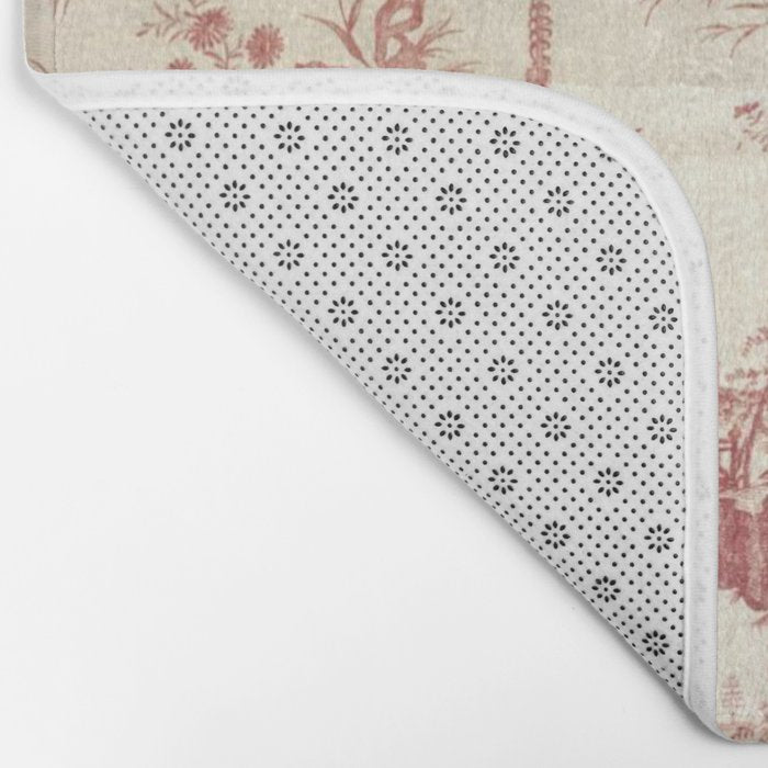 Antique 18th Century Chinoiserie Pagoda Toile de Jouy Bath Mat Gallery Image 2