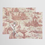 Antique 18th Century Chinoiserie Pagoda Toile de Jouy Placemat Gallery Image 1