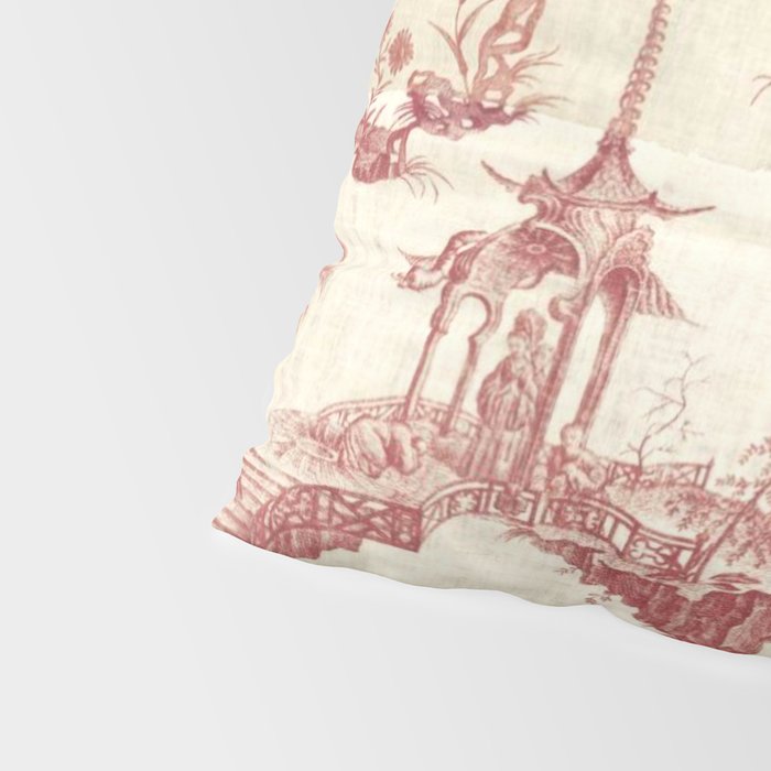 Antique 18th Century Chinoiserie Pagoda Toile de Jouy Pillow Sham Gallery Image 4