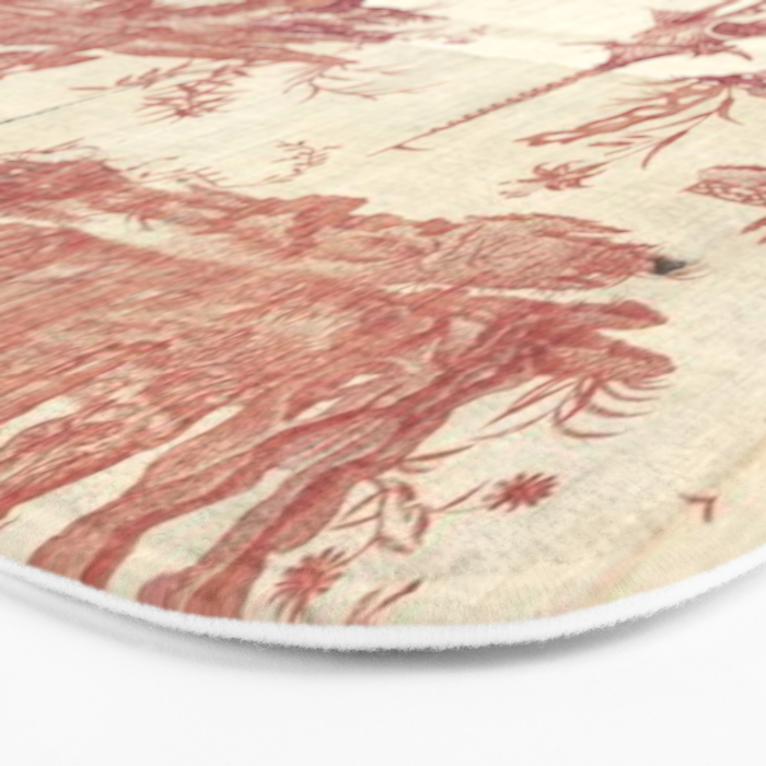Antique 18th Century Chinoiserie Pagoda Toile de Jouy Bath Mat Gallery Image 3