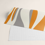 Mid Century Modern Retro Lounge Striped Ogee Pattern Gray Ochre Cream Wrapping Paper Gallery Image 2