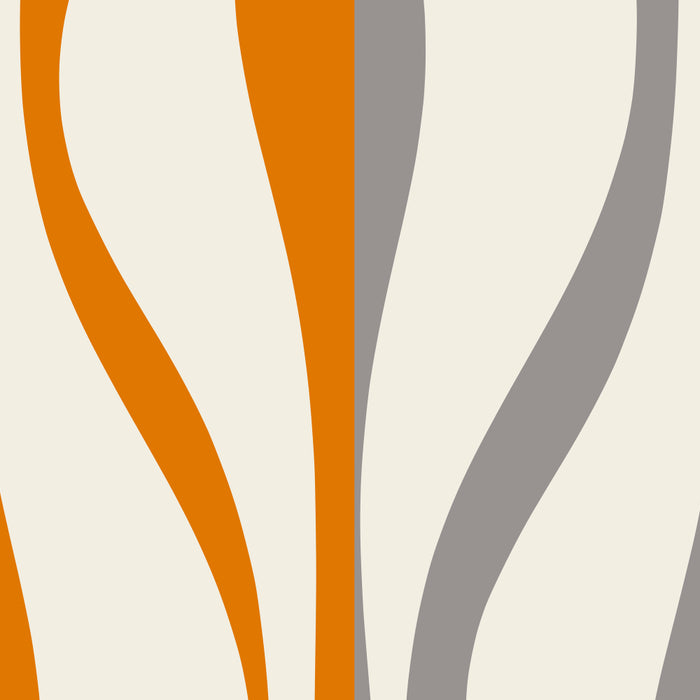 Mid Century Modern Retro Lounge Striped Ogee Pattern Gray Ochre Cream Coffee Mug Gallery Image 2