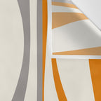 Mid Century Modern Retro Lounge Striped Ogee Pattern Gray Ochre Cream Wall Tapestry Gallery Image 3
