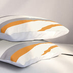 Mid Century Modern Retro Lounge Striped Ogee Pattern Gray Ochre Cream Pillow Sham Gallery Image 3