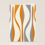 Mid Century Modern Retro Lounge Striped Ogee Pattern Gray Ochre Cream Stationery Card Gallery Image 2