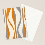 Mid Century Modern Retro Lounge Striped Ogee Pattern Gray Ochre Cream Stationery Card Gallery Image 2