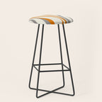 Mid Century Modern Retro Lounge Striped Ogee Pattern Gray Ochre Cream Stool Gallery Image 1