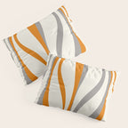 Mid Century Modern Retro Lounge Striped Ogee Pattern Gray Ochre Cream Pillow Sham Gallery Image 3