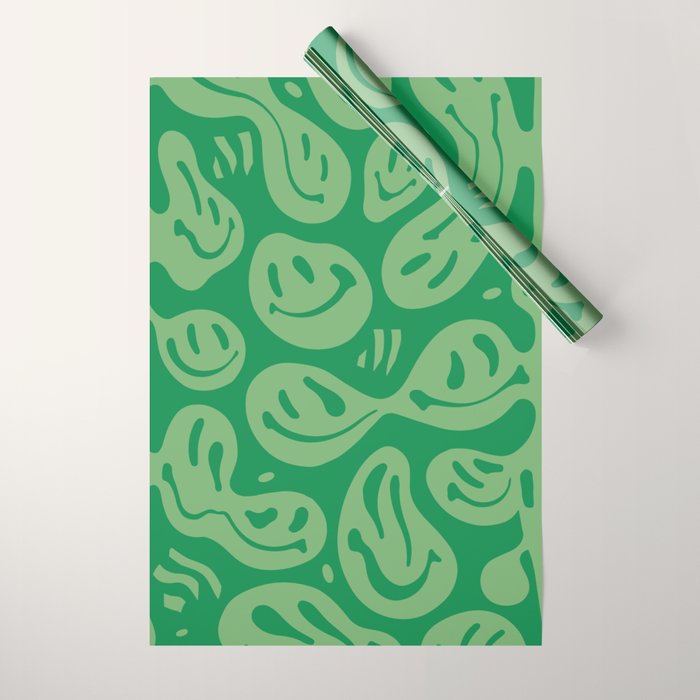 Money Green Melted Happiness Wrapping Paper Gallery Image 1